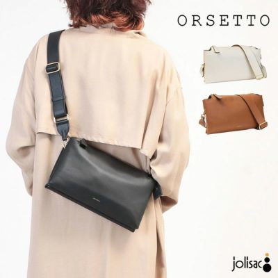 美品　21AW ORSETTO レザーハンドストラップバッグ 黒 ゴールド ORSETTO | jolisac