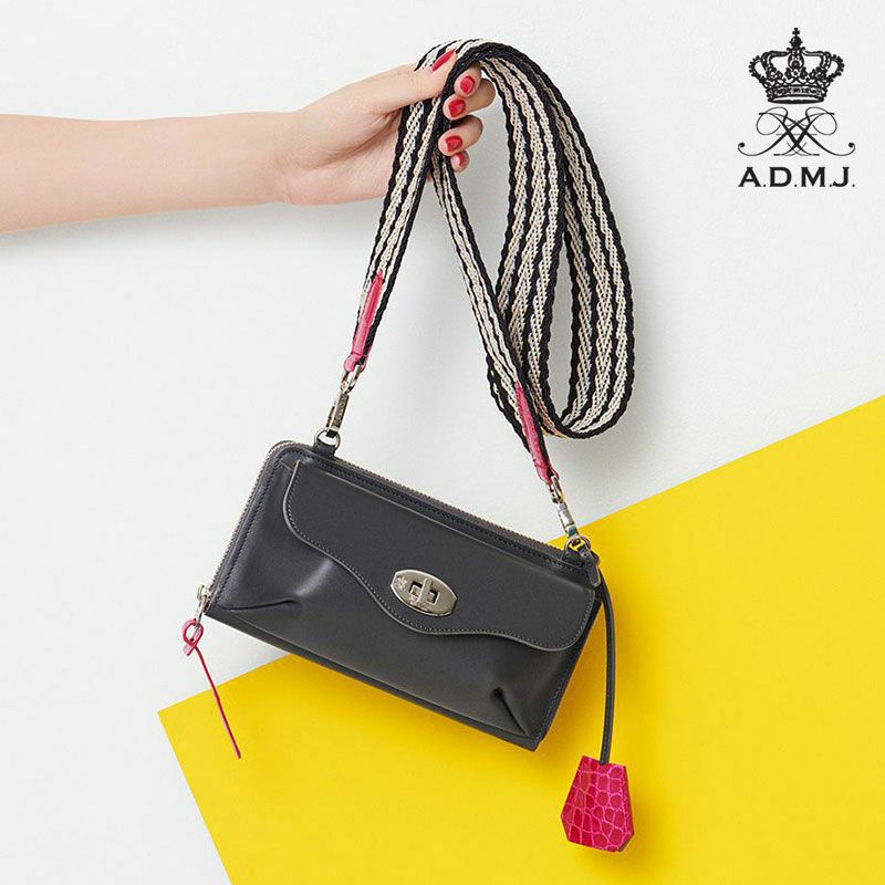 ADMJ 財布 ヴィッテリアルマ 前ポケ ストラップ付ウォレット 24AW06006