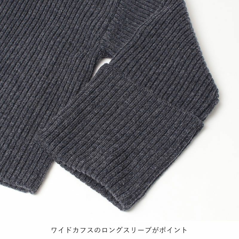 SACRA サクラ BOILED LAMBWOOL RIB TOP ラムウール リブニットプル
