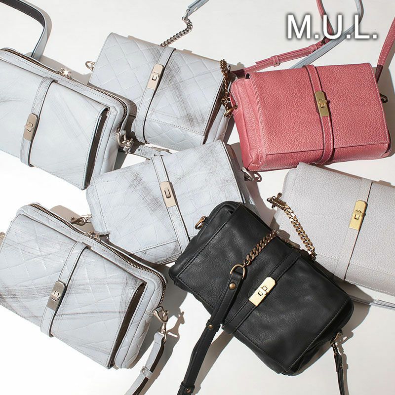 【m.u.l】最終価格　未使用　新品　ショルダーバッグ　ホワイトヌバック m.u.l】最終価格 未使用 新品 ショルダーバッグ ホワイトヌバックの
