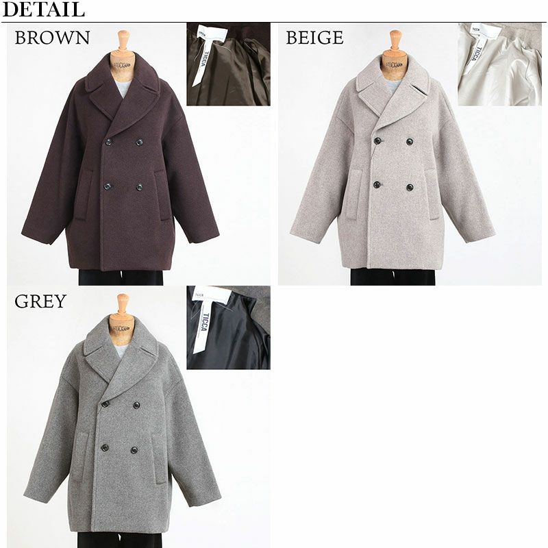 TICCA ティッカ ウール ピーコート TBEA-242 | jolisac