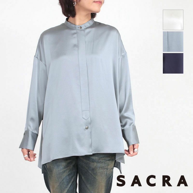 SACRA ブラウス SACRA】シュリンクギャバジン ブラウス （シャツ・ブラウス