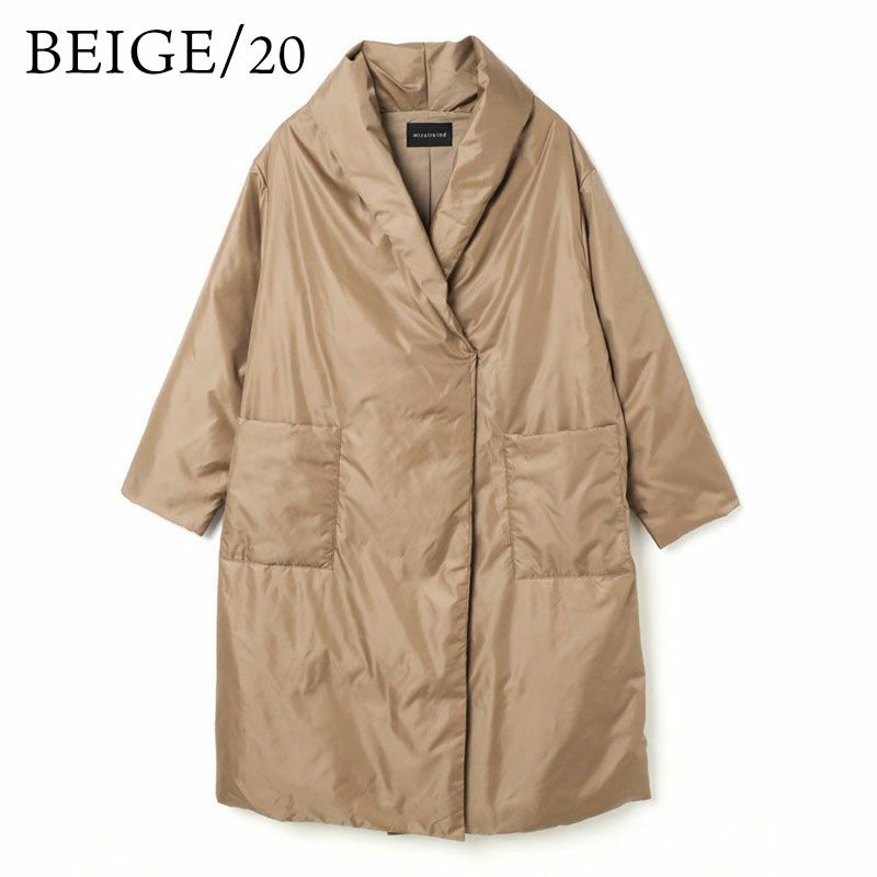ミズイロインド ロングダウンコート drape down coat ドレープ