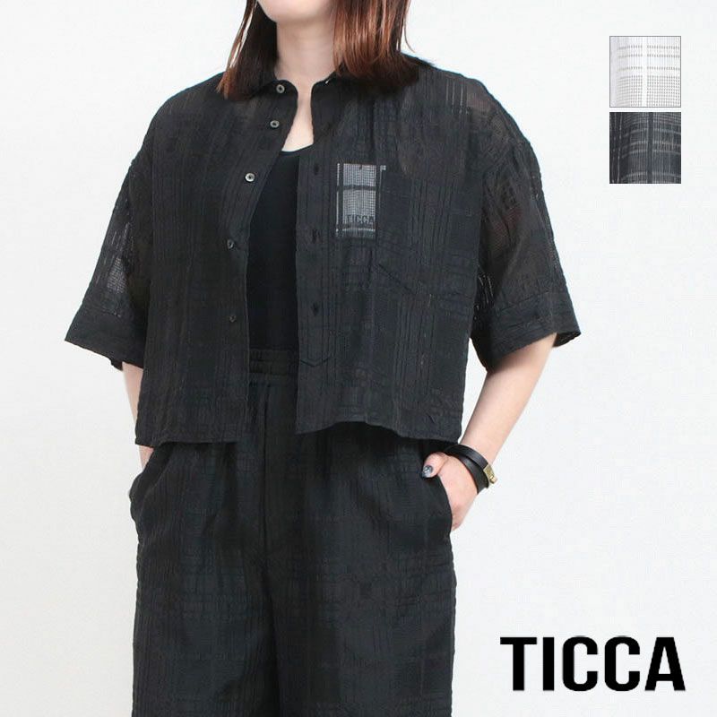 TICCA ティッカ レースチェックジャガード 半袖シャツ TBES-091
