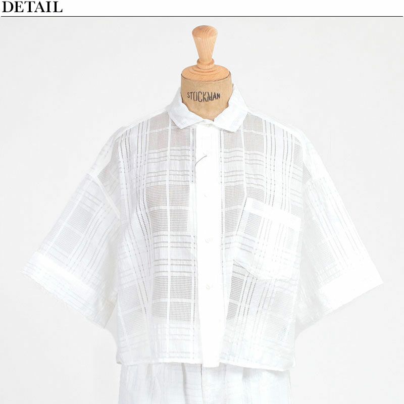 TICCA ティッカ レースチェックジャガード 半袖シャツ 新作 春夏　ブラック TICCA ティッカ レースチェックジャガード 半袖シャツ 新作 春夏