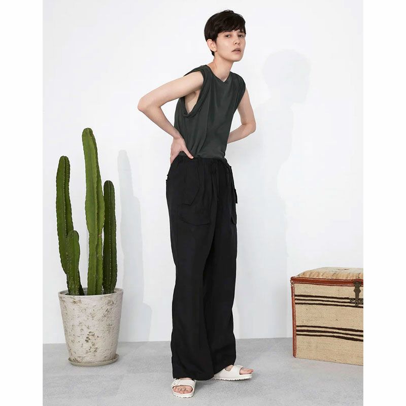 TICCA リネンカーゴパンツ ブラック TICCA ティッカ リネンカーゴパンツ TBES-405 | jolisac