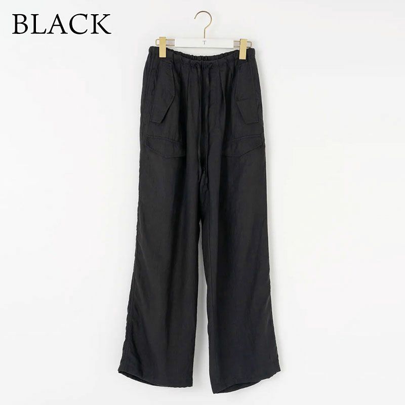 【新品】TICCA リネンカーゴパンツ　黒 リネンカーゴパンツ/TBES-405
