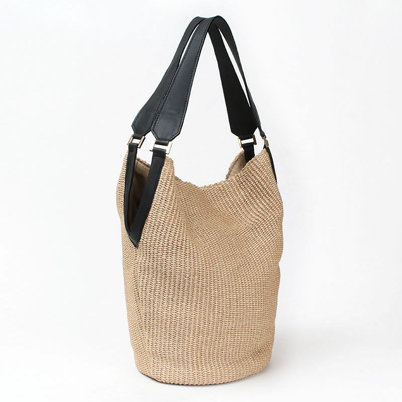 ヴィオラドーロ かごバッグ SANDRO ラフィアシート バケツ型トート