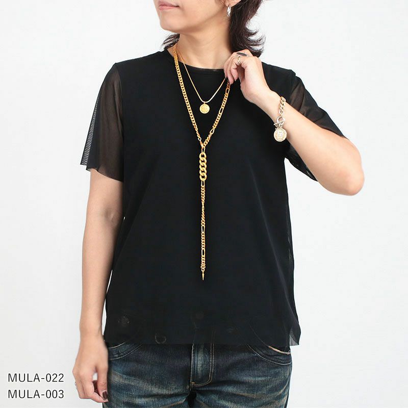 新品未使用　M.U.L エムユーエル　レザーチェーン　ネックレス　キルティング 新品未使用 M.U.L エムユーエル レザーチェーン ネックレス