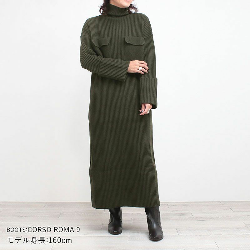 SACRA サクラ ニットワンピース EX.FINE LAMBWOOL RIB 125630041 | jolisac