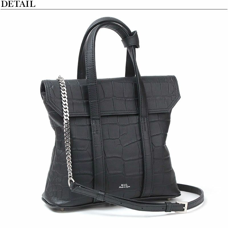 M.U.L. エムユーエル スクエアフラップトートS チェーンショルダー