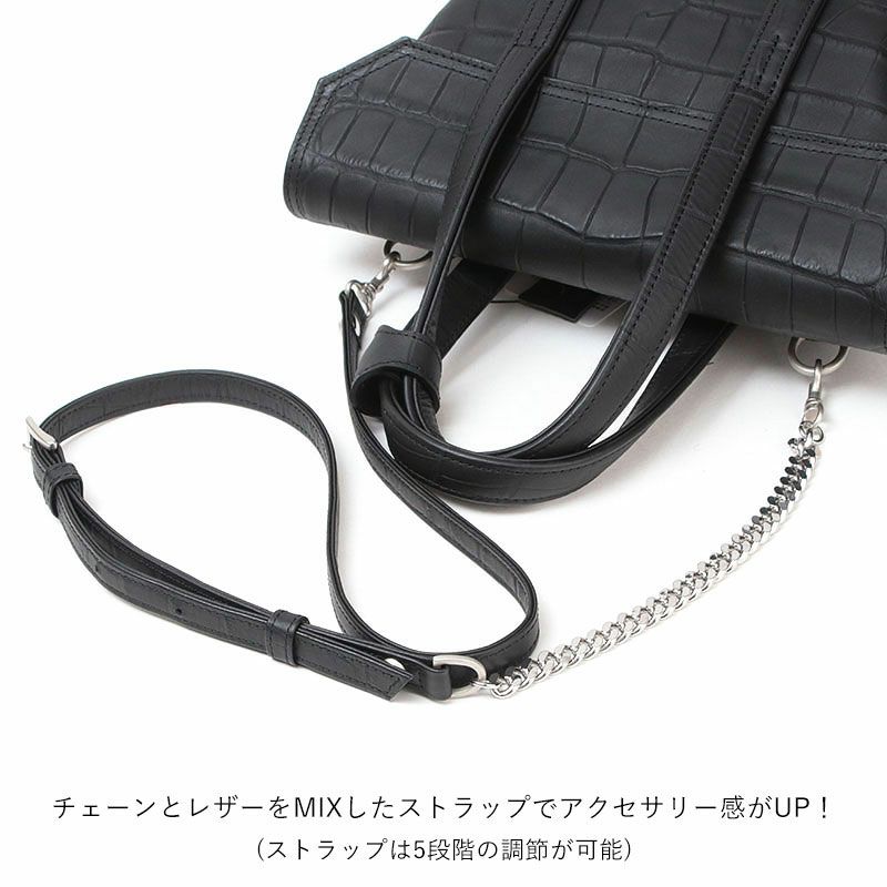 M.U.L. エムユーエル スクエアフラップトートS チェーンショルダー